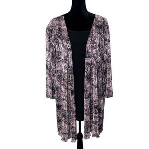 🌹Maggie Barnes - Sparkling Purple and Black Patterned Top - Size 3X